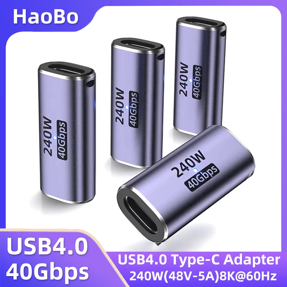 USB C Female to Female Adapter with PD 240W 40Gbps 8K 60hz Video Compatible for Thunderbolt 4/3  MacBook Pro/Air iPad USB-C HUB