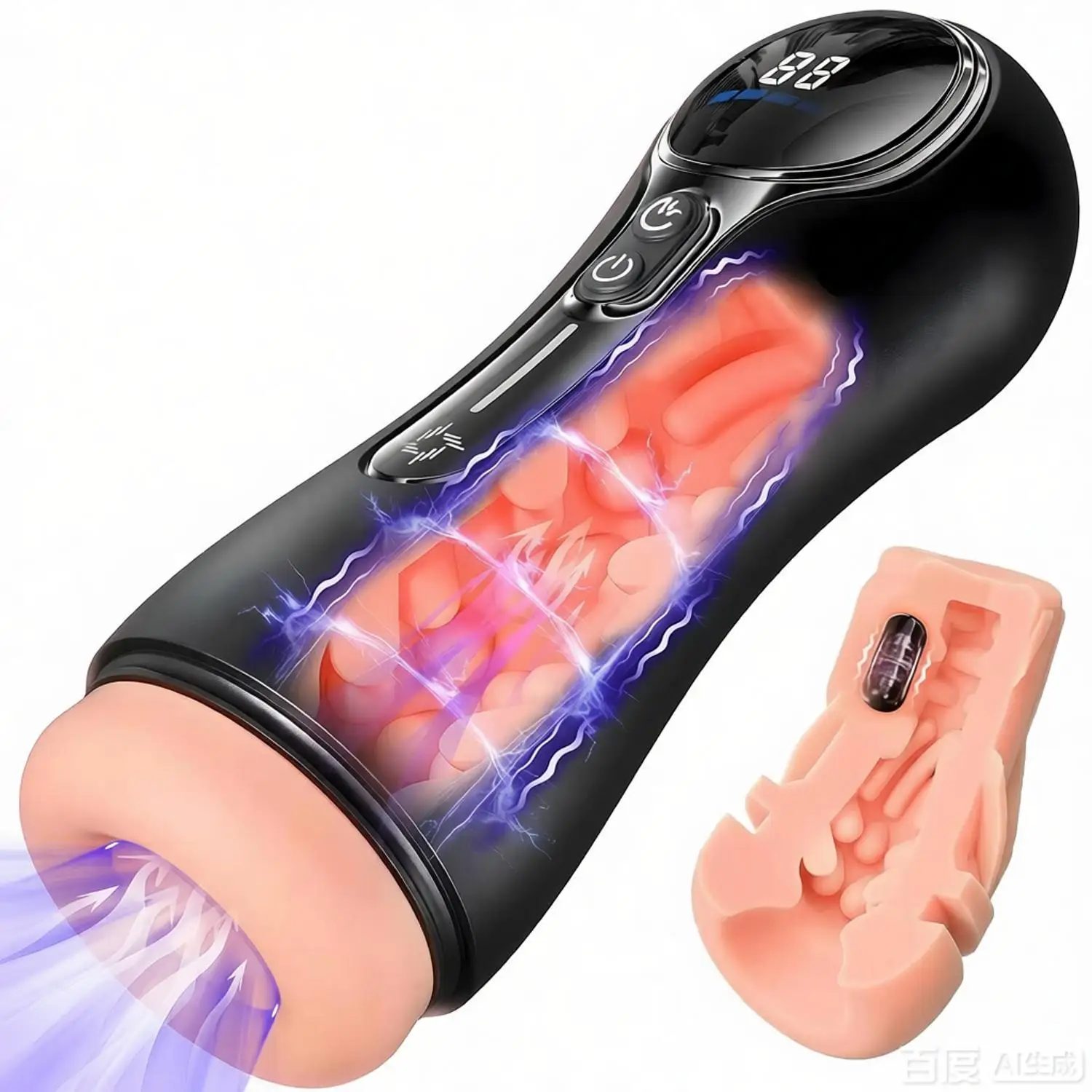 Male Masturbator Penis Pump Adult Sex Toys for 18 Men with 4 Sucking 9 Vibration Modes LED Display Pocket Pussy Realistic Vagina
