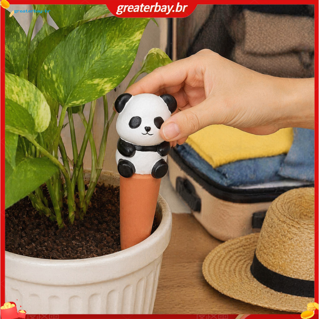 4 Pcs Terracotta Plant Watering Spikes Cute Self-watering Stakes Automatic Slow Release Clay Tools for Indoor Outdoor Ho