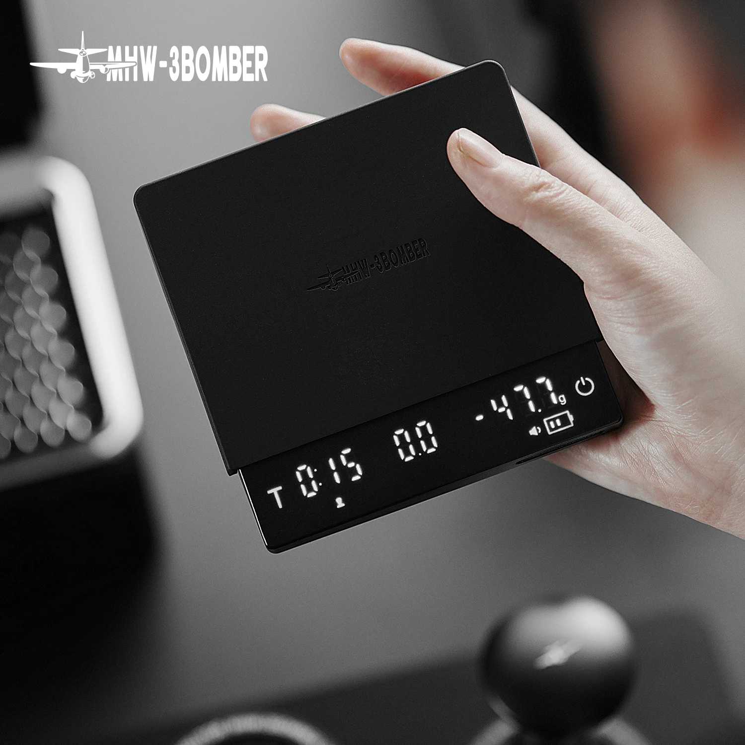 MHW-3BOMBER Digital Kitchen Coffee Scale High Precision Cyclic Rechargeable Espresso Electronic Scale Home Barista Accessories