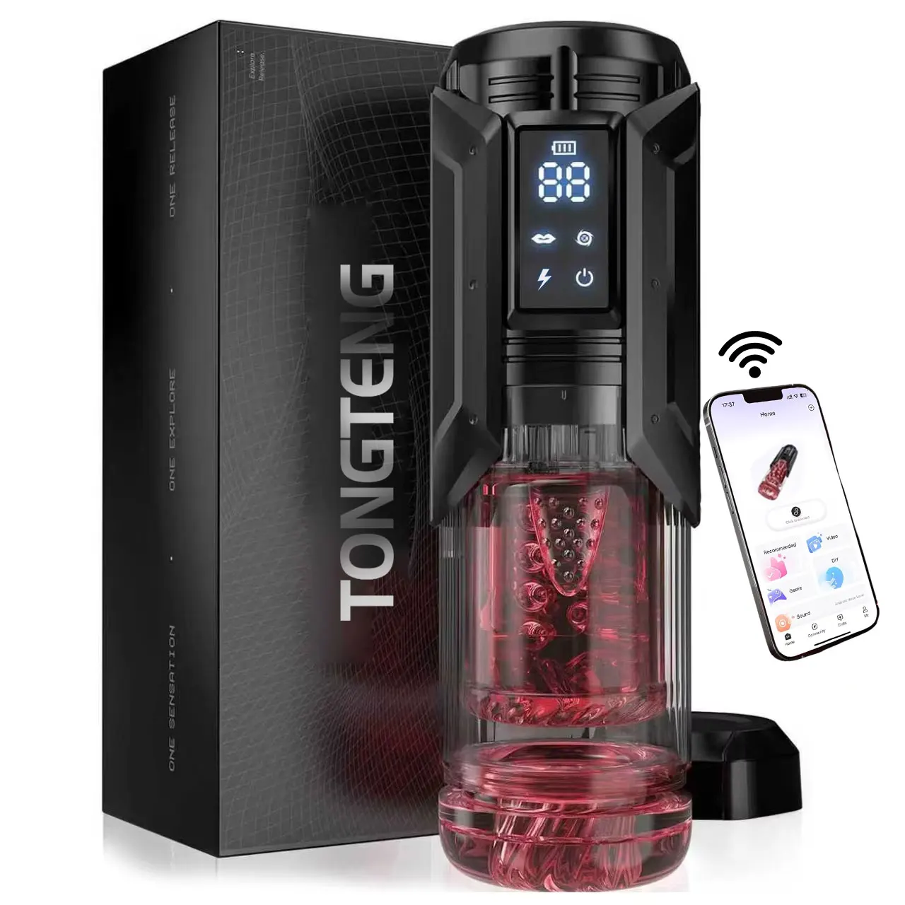 APP LED Automatic Male Masturbator Cup 7 Sucking Rotating Licking Thusting Modes Pocket Pussy Stroker Blowjob Sex Toys For Men