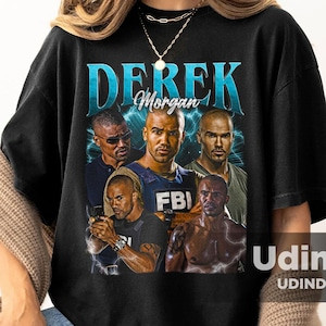 Camiseta Oversized Masculina Feminina Derek Morgan Criminal Minds Série Policial Retro Streetwear T-shirt