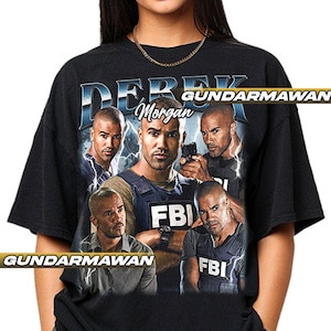 Camiseta Masculina Feminina Oversized Estampa Derek Morgan Criminal Minds Bootleg Vintage Streetwear T-shirt