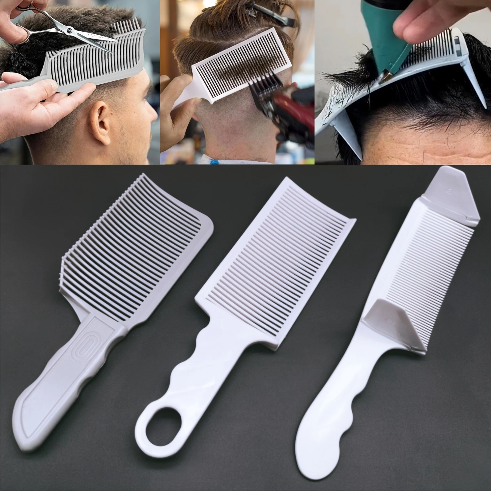 1/2/3Pcs Barber Hair Comb Kit Flat Top Hair Cutting Fading Stying Fade Comb Men Fade Brush Salon Hair Tool Accessories