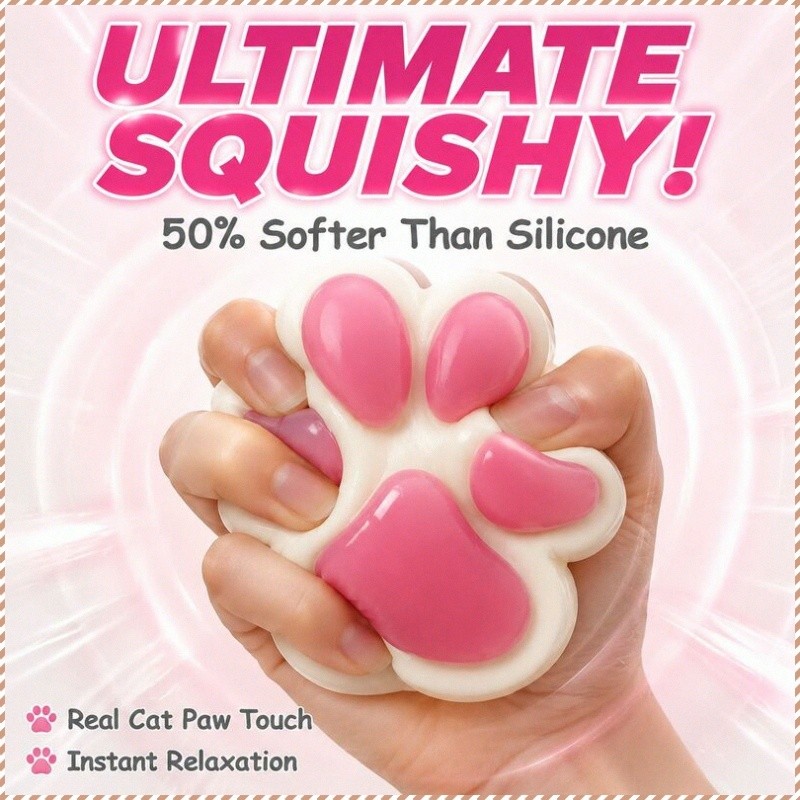 [Perfect Gift Idea] Cute Stress Relief Cat Paw Squishy Toy Slow Rising Stress Relief Soft Squeeze Toy for Desk/Office |