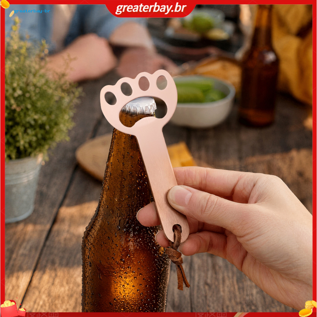 Cat Paw Bottle Opener with Acacia Wood Handle Cute Vertical Stand Beer Cap Remover Lanyard – Perfect Home Bar Kitchen
