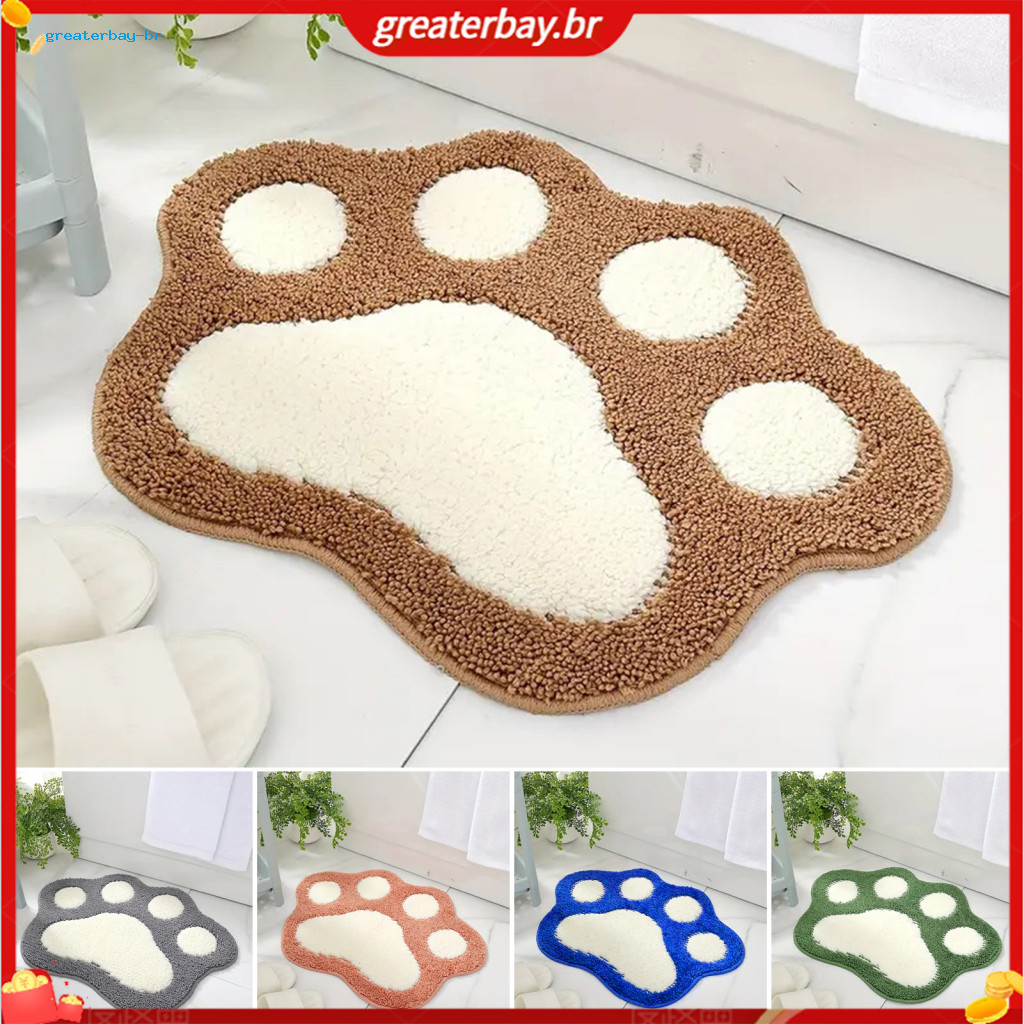 Cat Paw Bath Mat Non-slip Soft Fluffy Rug Absorbent Washable Cute Area for Bathroom Entrance Bedroom – Anti-skid Quick