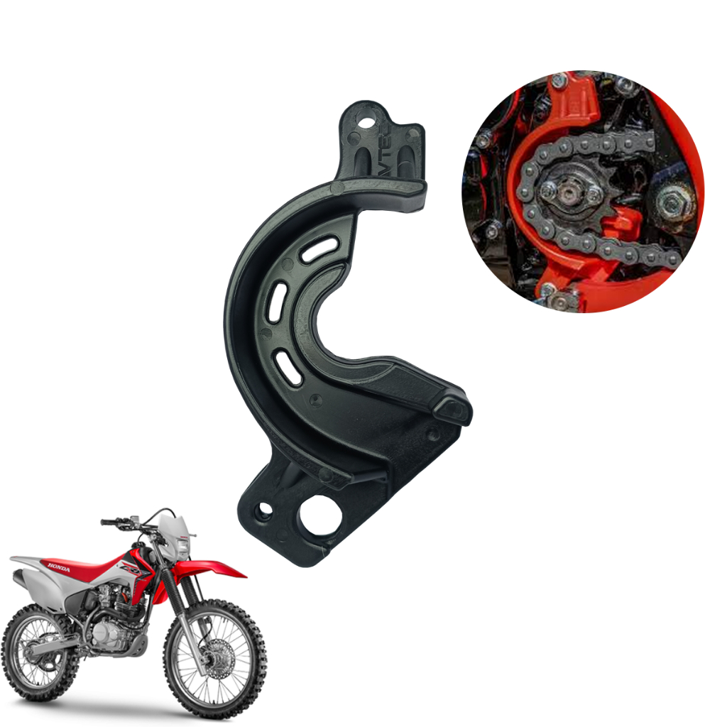 Protetor Motor Anti Travamento Pinhao Crf 230 Avtec Anti Block Protetor De Pinhão Moto Motocross Trilha Enduro Preto