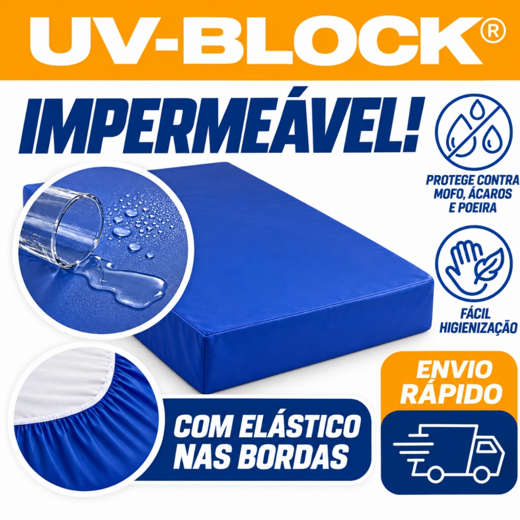 Capa Colchão Premium QUEEN Impermeável UV BLOCK - Bloqueia Líquidos e Sujeira - Protetor Napa
