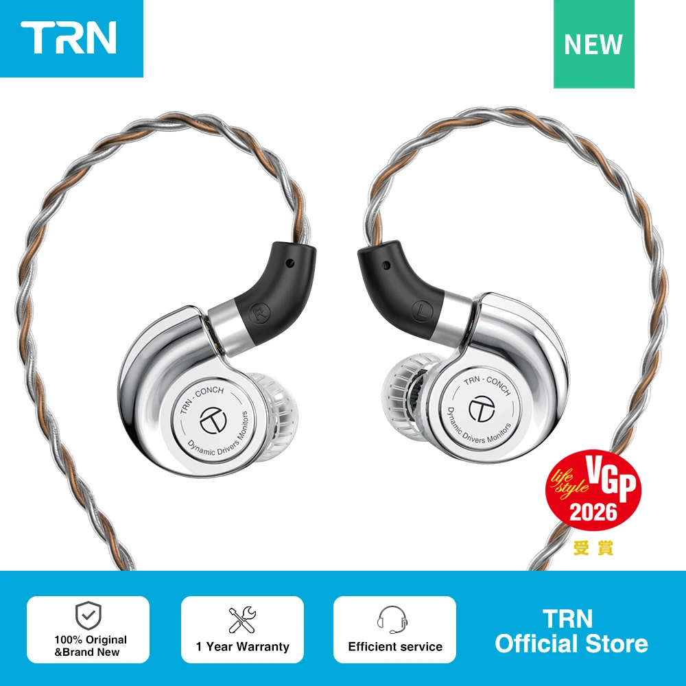 TRN Conch Earphone High-Performance DLC Diamond Diaphragm Dynamic in-Ear Monitors Tuning Nozzle Filters For Xiaomi
