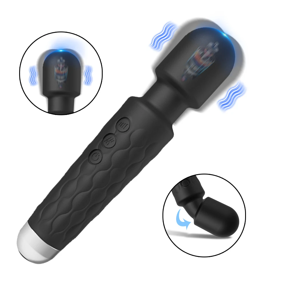 Powerful Vibrator Women's Magic Wand USB Rechargeable Waterproof Massager Clitoral G-Spot Vibrator Sex Toy Suitable for Adults