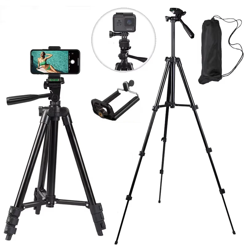 3120 Tripod For Phone 100cm Universal Camera Tripod Stand Phone Holder Lightweight Universal Photography For Xiaomi Huawei DSLR