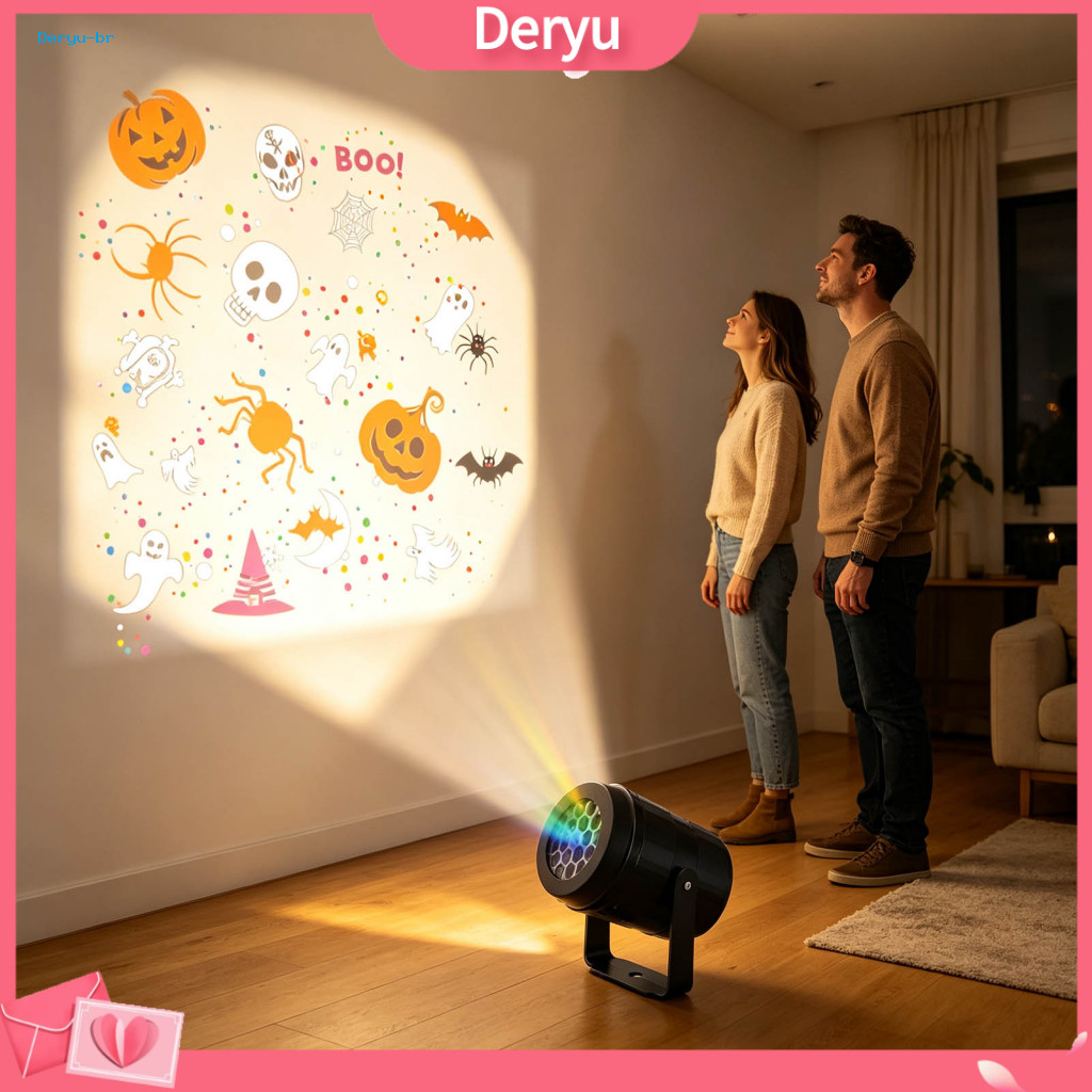 Decorative Courtyard Projector Holiday Light Halloween Christmas Led 360° Rotating Usb Outdoor Indoor Party Decoration