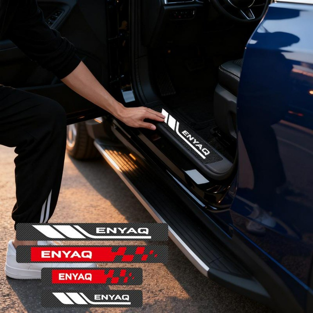 Kit 4 Peças Antiarranhão Fita Protetora De Porta Soleira Automotiva Acessórios Para Carro For Skoda Enyaq iV Coupé