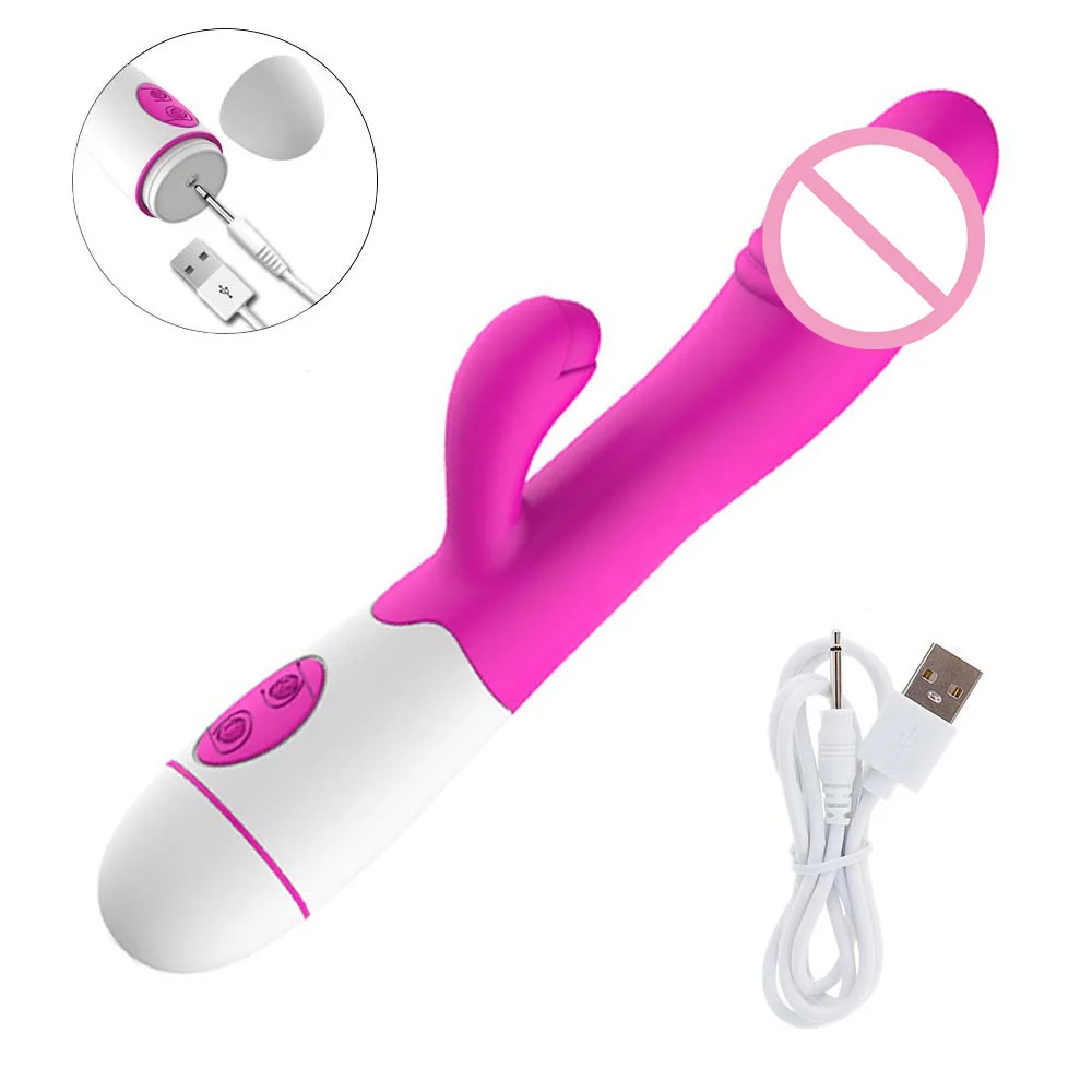 Rabbit Vibrator for Women 30 Speed Rechargeable G Spot Clitoris Stimulator Dildo Vagina Female Masturbator Sex Toys for Aldult