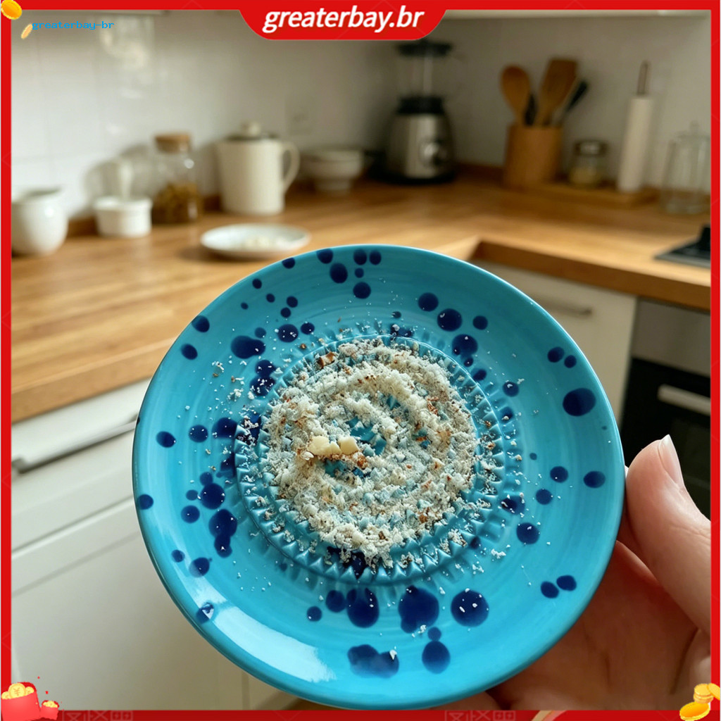 Ceramic Grater Bowl with Ink Splash Design – Ginger Garlic Mincer Pepper Grinding Plate for Wasabi Daikon Dishwasher S