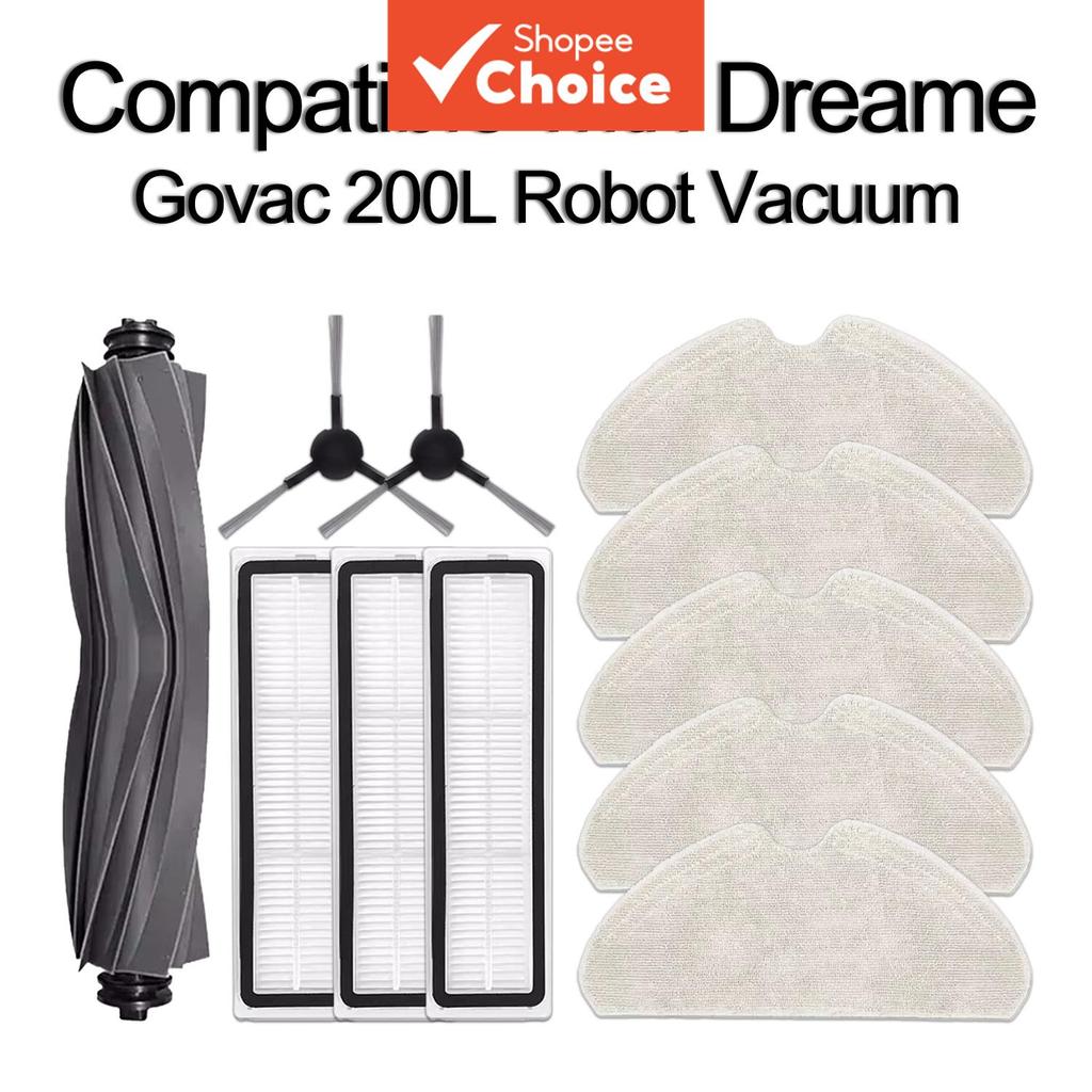 Gesen Para Dreame GoVac 200L Escova Principal De Borracha Mop Almofada Filtro Lateral Robô Vácuo Peças Reposição Kit