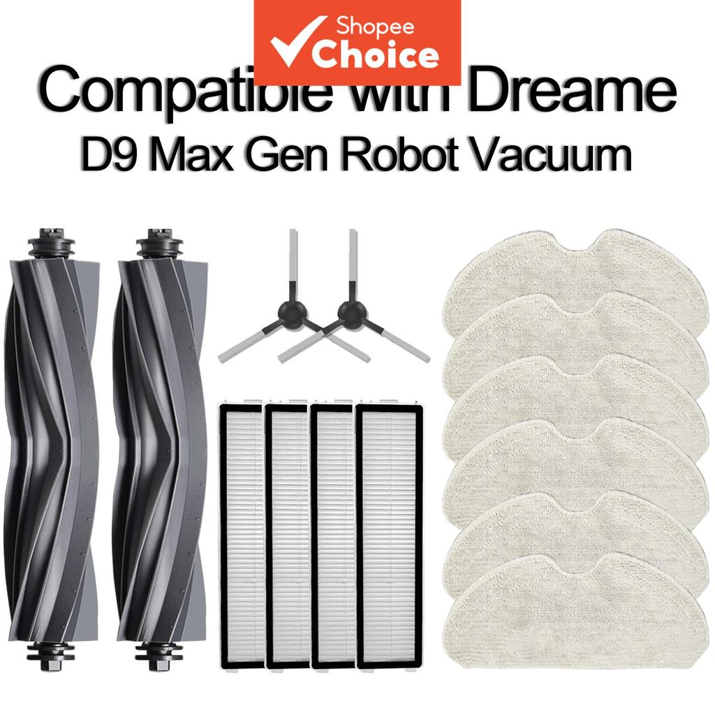 Acessórios de Reposição Compatíveis com Dreame D9 Max Gen2 Escova Principal, Escova Lateral, Pano de Mop, Filtro, Peças