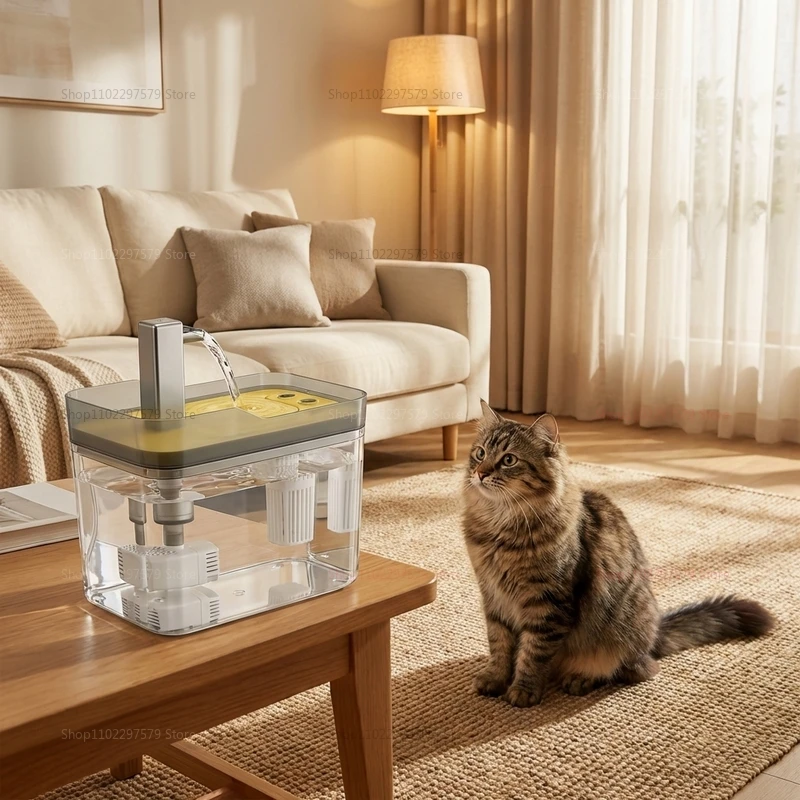 Cat Water Fountain Auto Filter USB Pet Drinking Dispenser Live Water Circulation Quiet Automatic Fountain for Cats and Small Pet