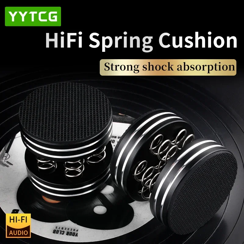 4 PCS Aluminium Alloy Shock Spikes Spring Damping Pad for Audio CD HiFi Amplifier Speaker Turntable Player