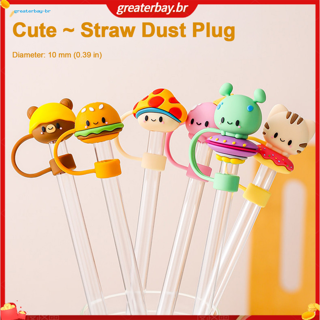 Cute Leak-proof Straw Caps 10mm Diameter Dust-proof Covers for 30oz 40oz Tumblers Perfect for Outdoor Travel and Use –