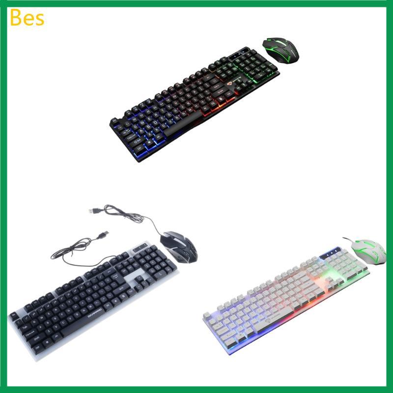 Bes RGBs Iluminado Teclados Mecânicos Set USB Plugs Play 104Key Layout Para PC Tablets Digitação