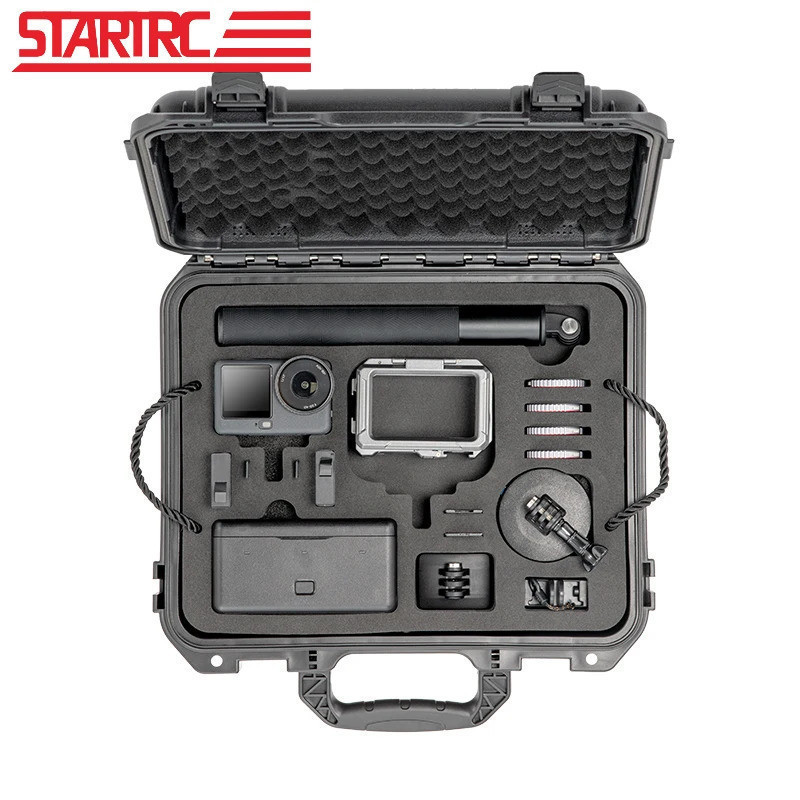 Estojo de Armazenamento Portátil STARTRC de 2 Camadas para DJI Action 6/5/4/3, Caixa Rígida à Prova d'Água, Maleta de Vi
