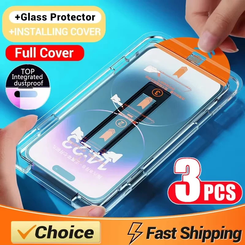 Oleophobic Coating Dust Free Easy Installation Screen Protector For iPhone 17 16 15 13 11 12 14 Pro Max Air SE 7 8 Plus XR Glass