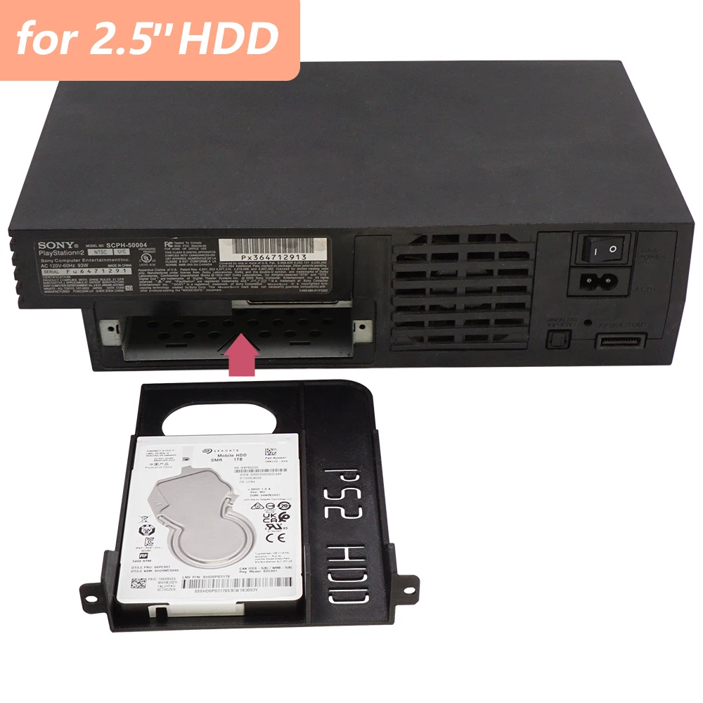 Bitfunx 2.5 Inch Hard Drive Bracket SATA HDD SSD 3D Printed Bracket For PlayStation 2 PS2 Fat SCPH-30000 and SCPH-50000 Console