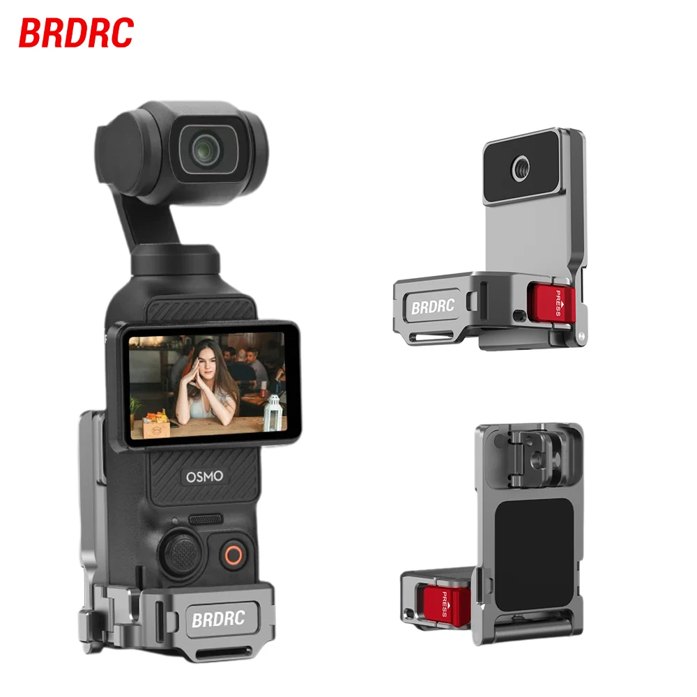 BRDRC Magnetic Mount for DJI OSMO Pocket 3/Pocket 4 Quick Release Expansion Adapter Stand Holder Desktop Base Camera Accessories
