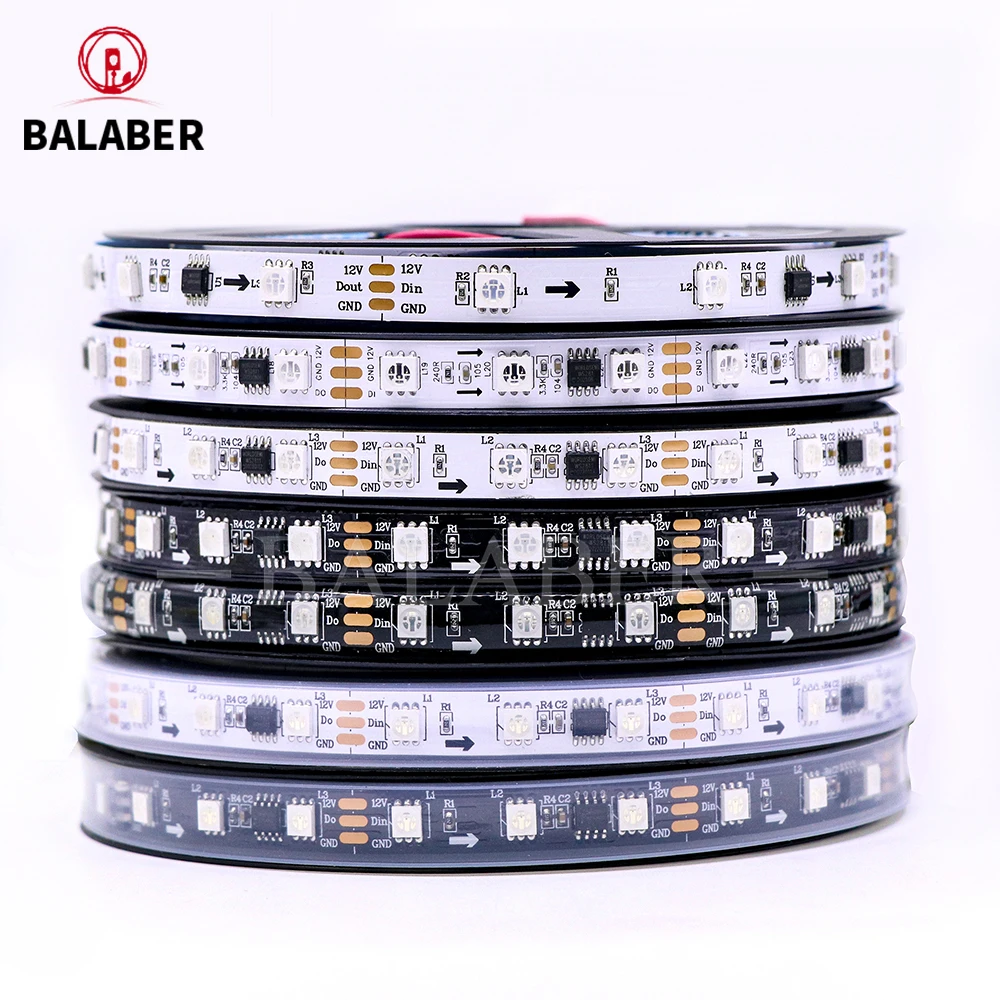 WS2811 Magic Color RGB LED Strip SMD5050,DC12V. Addressable, 30/48/60/84/96 LEDs. External: 1 control IC controls 3 lighting LED