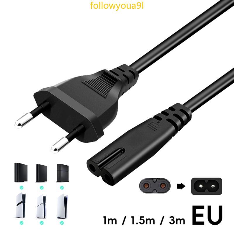 Fol Gaming Consoles Alimentação 2Pin Europeu Carregamento Rápido PVC Eficiente
