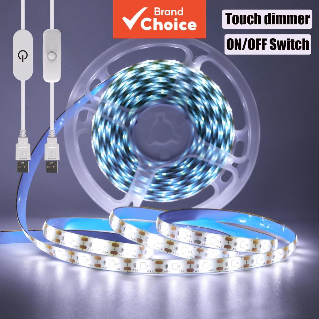 Saimili-Dc 5V Usb Led Strip Com Touch Dimmer Switch Tv Backlight Fita Flexível Lâmpada Para Decoração De Casa Branco/Que