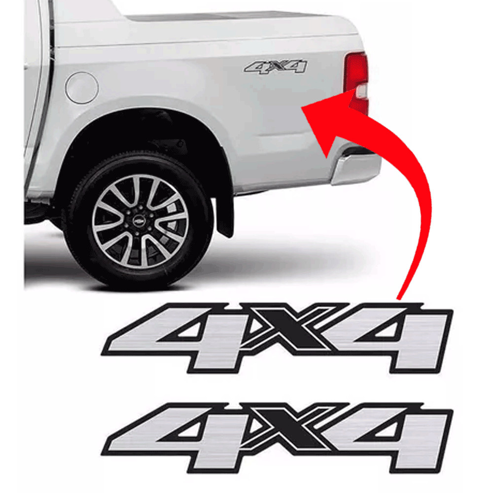 PAR CONJUTO KIT DE ADESIVO LATERAL 4X4 S10 2013 2014 2015 2016 2017 2018 2019 2020 NA COR CINZA OU GRAFITE