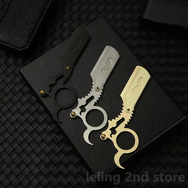 Stainless Steel Sharp Barber Razor Blade Straight Razor Tool Manual Shaver Professional Straight Edge Gift