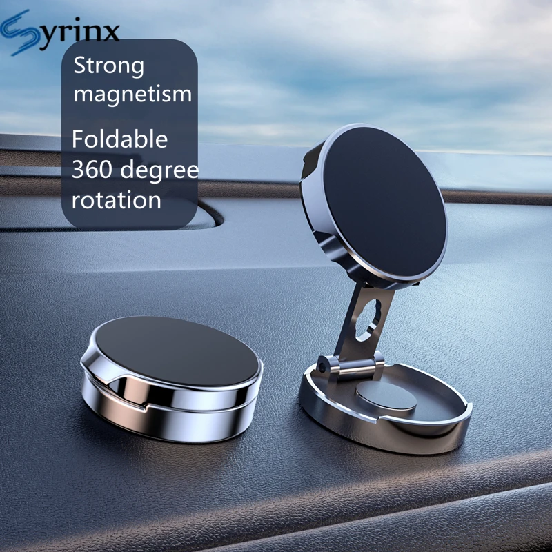 Car Magnetic Mobile Phone Stand Strong Car Holder 720° Foldable Round Bracket Support for Universal Phones Mount Holders In Car