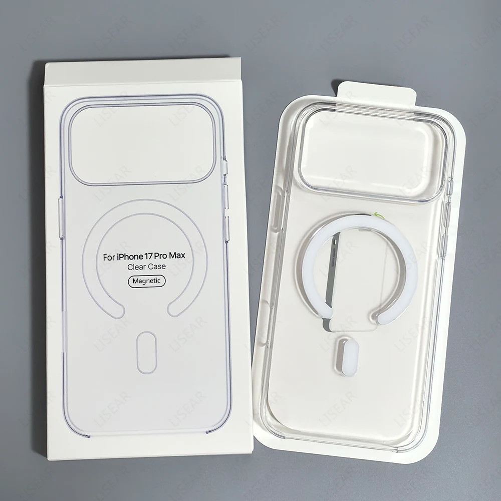 Original For Magsafe Clear Phone Case For iPhone 17 Air 16 15 14 13 12 Pro Max Mini Wireless Charging With Touch Camera Button
