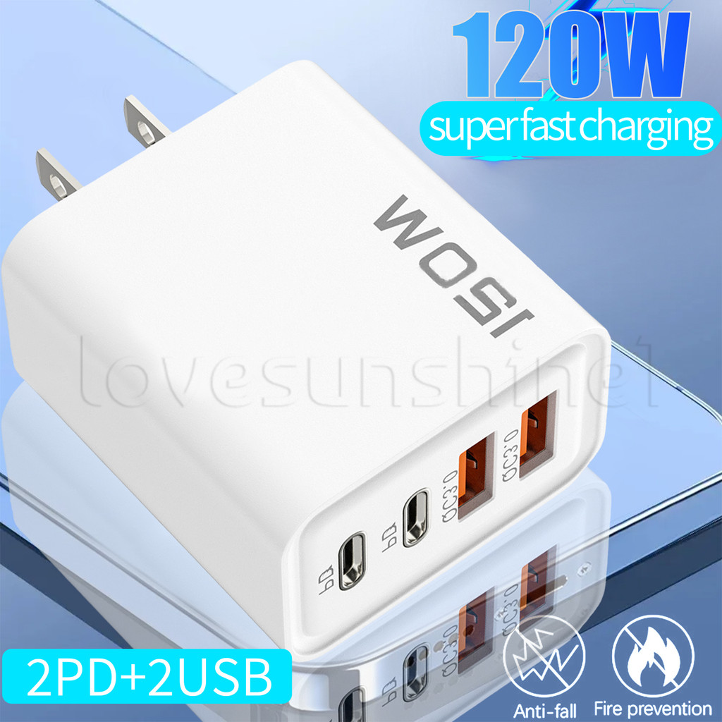 Compatível Com Carregadores De Telefone USB IPhone15 16 Samsung Type C-Carregador PD De 4 Portas-Multifuncional , Podero