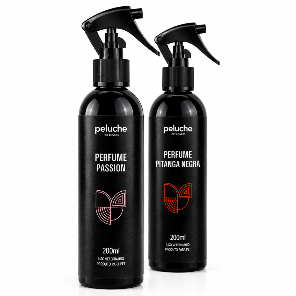 Perfume para Cachorro Passion Pitanga Negra Peluche Kit Colônia Pet 200ml para Cães Banho e Tosa