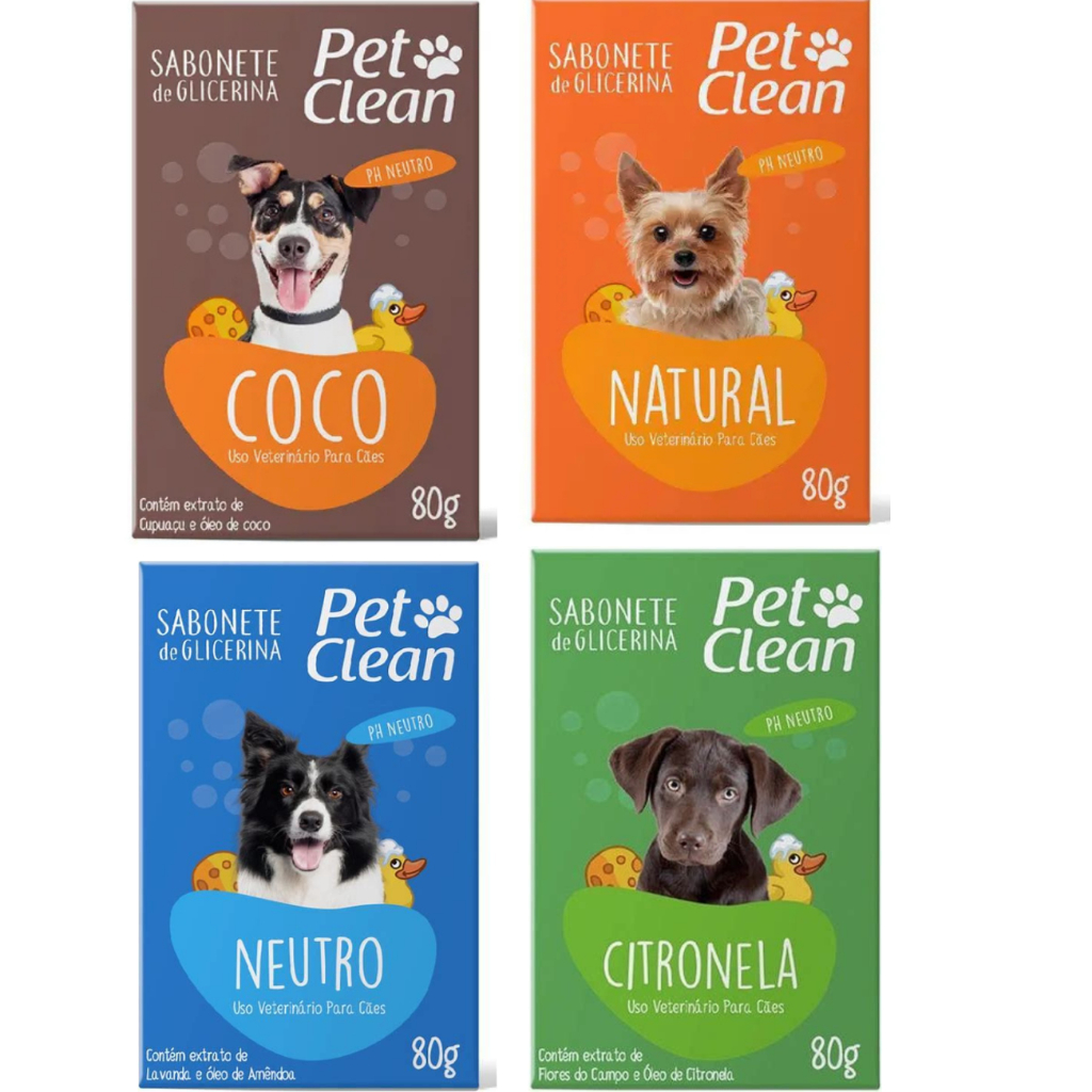 Kit Sabonetes de Coco + Neutro + Citronela + Natural 4 em 1 Kit só