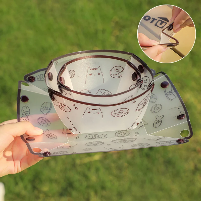 Lightweight Foldable Bowl Cups Portable Water Bottle Folding Cup Outdoor Camping Travel Trips Use Multi-purpose Tablewares