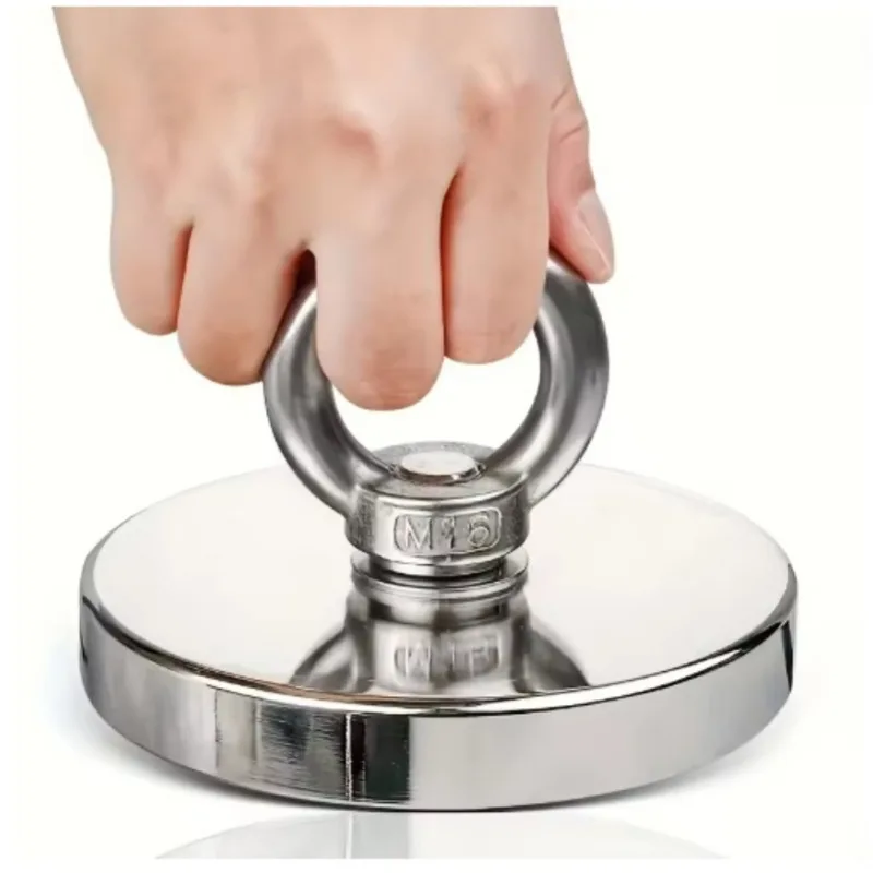 Super Strong Fishing Magnet Hook N52 Heavy Duty Rare Earth Magnet With Countersunk Hole Eyebolt 16-60mm Salvage Magnet