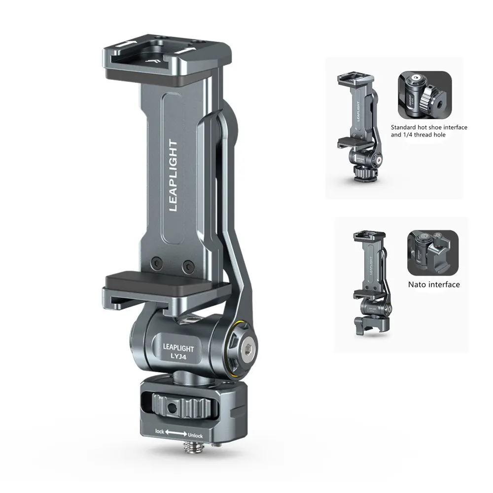 Upgrade Metal Cell Phone Tripod Mount Smartphone Holder Adapter w Cold Shoe Arca for iPhone 15 14 13 12 11 Max Pro X XR Samsung