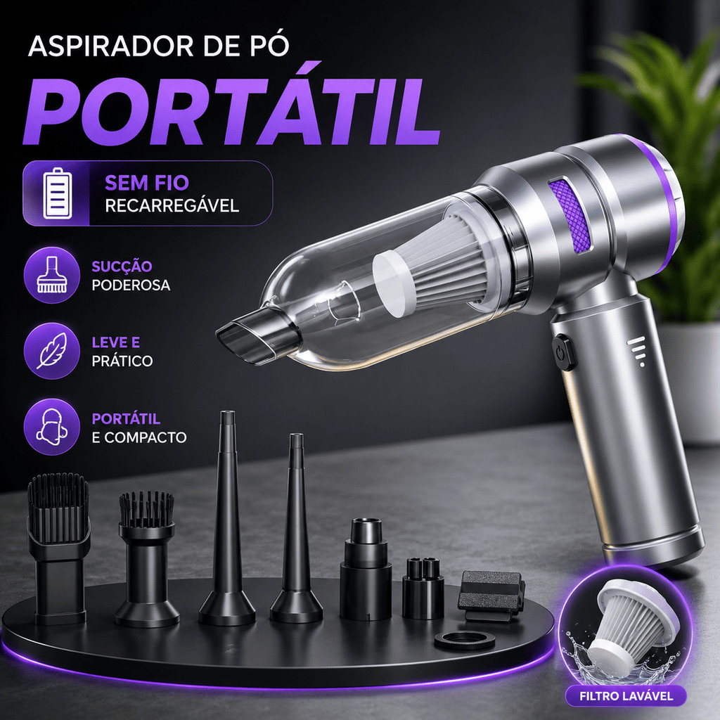 Aspirador De Pó Sem Fio Motor Brushless Para Carro E Casa Original Portátil De Alta Potência Recarregável Limpeza Turbo
