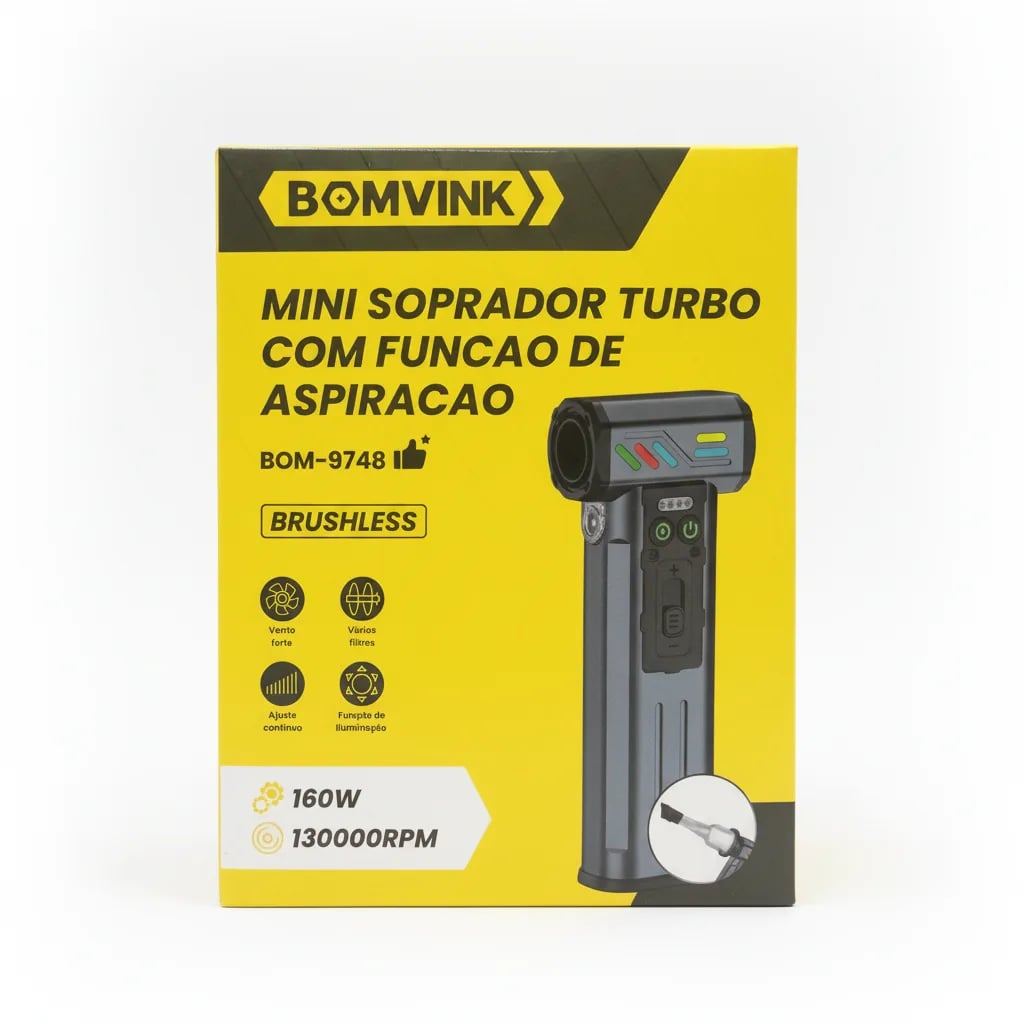 Mini Soprador Turbo com Função de Aspiração Brushless BOM-9748