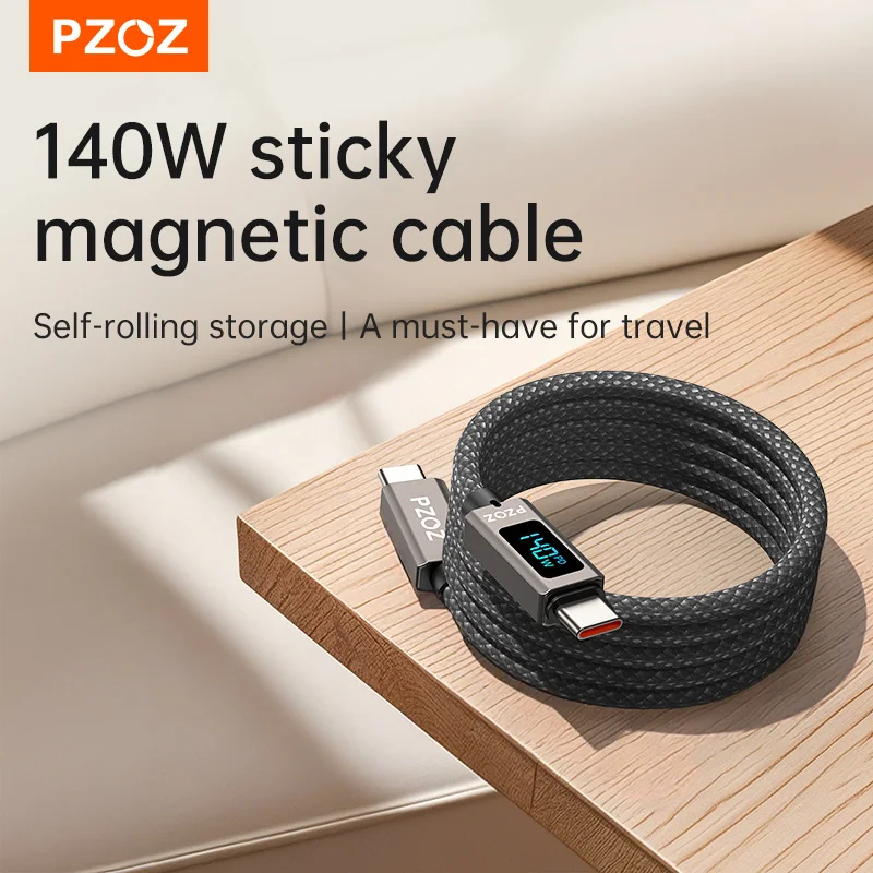 PZOZ For usb c to type c lightning magnetic cable Fast Charging iPhone iPad MacBook Charger mobile phone cables organizer bag