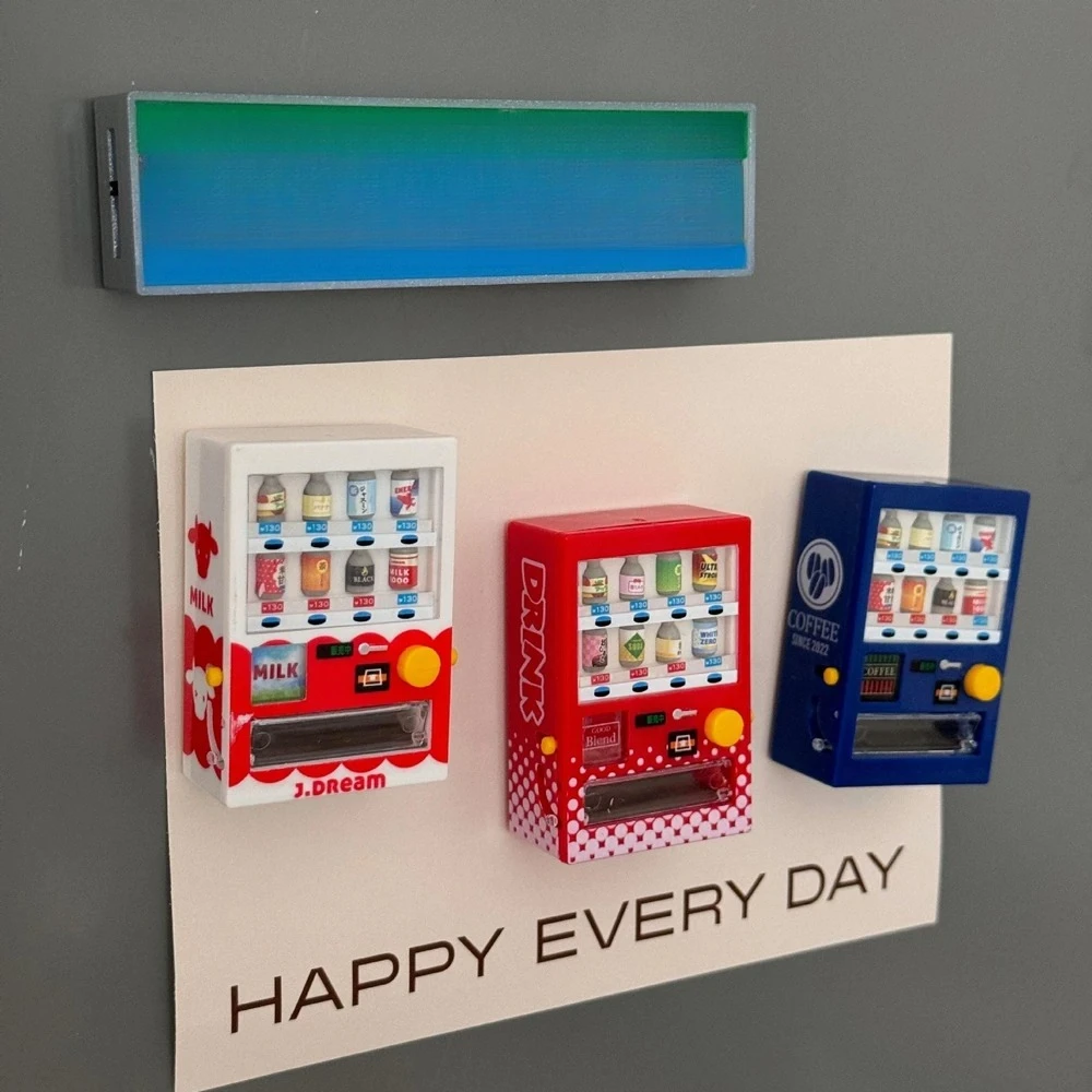 Mini Simulation Model Light Sign Fridge Magnets Dollhouse Vending Machine Magnetic Sticker for Refrigerator DIY Home Decoration