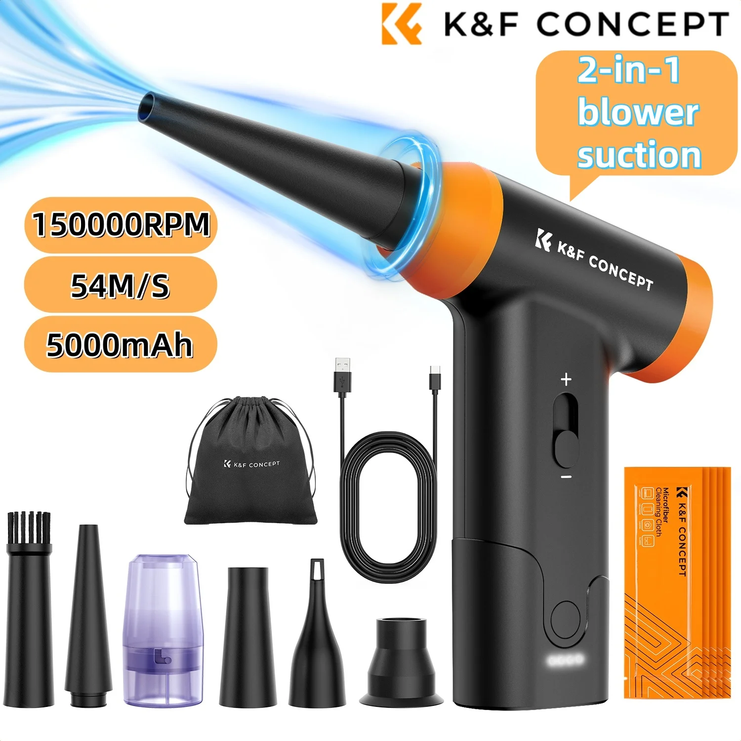 K&F CONCEPT Electric Air Duster Cordless Compressed Air Blower Suction for Computer,PC,Laptop Keyboard,Car,Camera Dust Cleaner