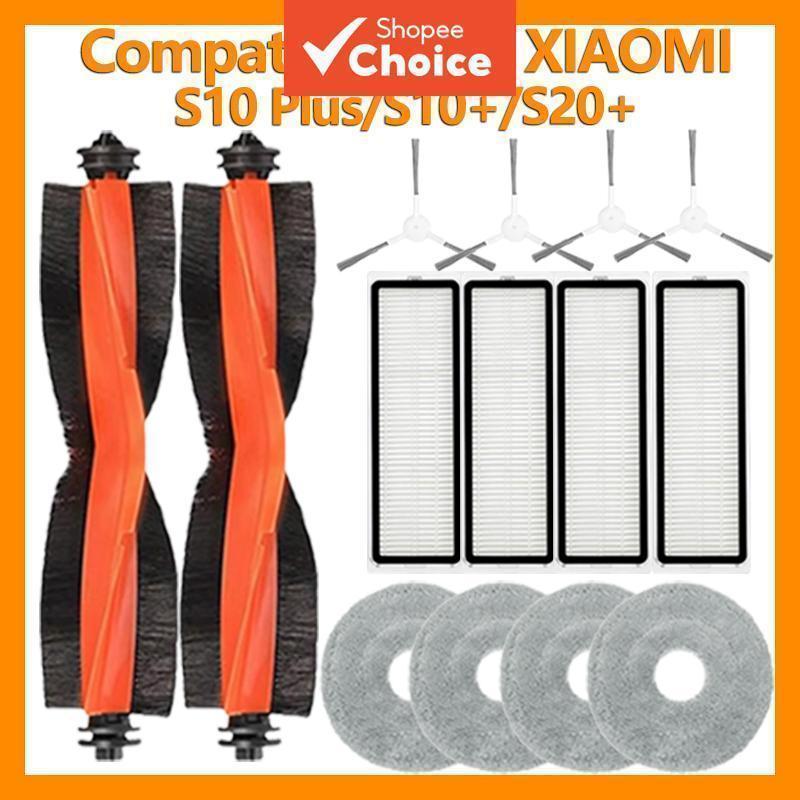 Conjunto de Substituição de Pincéis Principais & Laterais, Filtros & Panos de Mop para o Aspirador Xiaomi S10