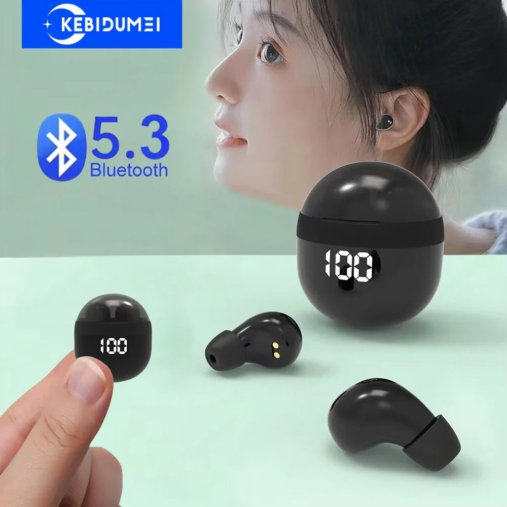 Mini Bluetooth 5.3 Earphones Invisible Headphones Sports TWS Wireless Headsets HiFi Stereo Noise Reduction Earbuds for Xiaomi